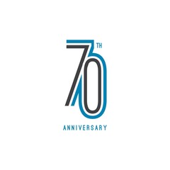70 Th Anniversary Vector Template Design Illustration