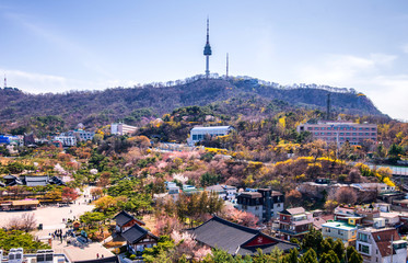 seoul city in spring south korea