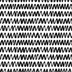 Seamless pattern with hand drawn vector zig zag lines.