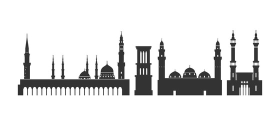 Saudi Arabia logo. Isolated Saudi Arabian Architecture on white background