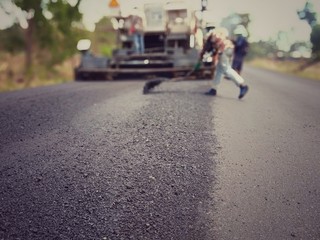 Road construction Asphalt, blurred images