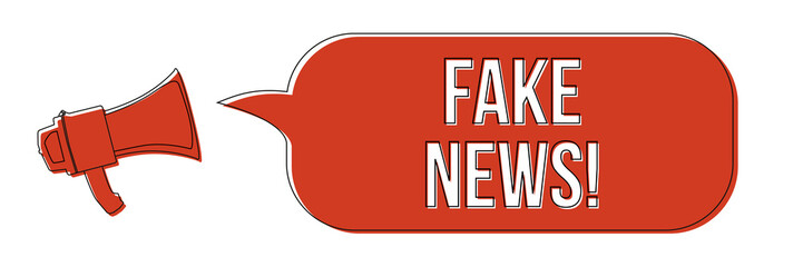 Megaphon mit Sprechblase - Fake News