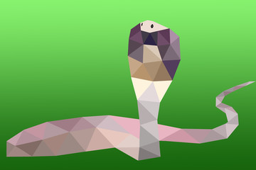 serpent naja dressé en origami