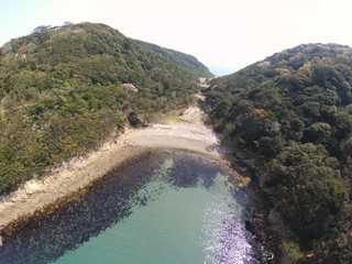 Japan Wakayama kada tomogasima island drone Helicopter shot