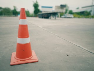 traffic cones on road