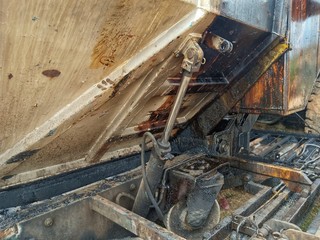 Heavy machinery equipment in road construction