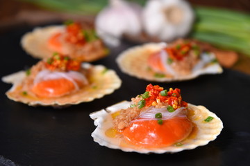 canapes with salmon and caviar