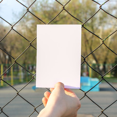 Mock up card, post card or advertising leaflet of standard A5 size