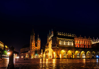 Fototapeta premium KRAKOW, POLAND - August 27, 2017: The Cloth Hall Krakow,listed as a UNESCO World Heritage Site since 1978, Poland