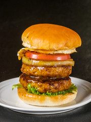 ハンバーガーセット　American fast food hamburger