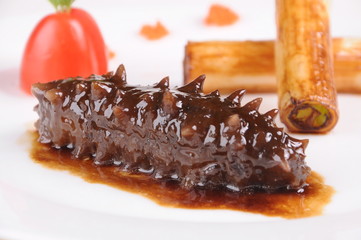 grilled sausage with sauce