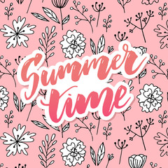 Summer Vintage Floral Greeting Card with Blooming Hydrangea and garden flowers, Thank you botanical natural hydrangea Illustration on white in watercolor style.