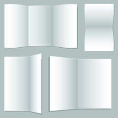 Blank white broshure and flyer mockup vector design illustration