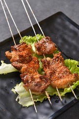grilled meat and vegetables