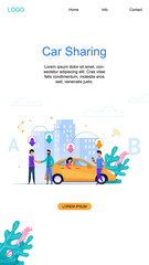 Car Sharing Vertical Banner. Online Service. Flat.