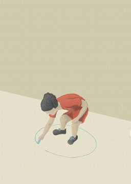 girl with an decreased radius to move due to agoraphobia