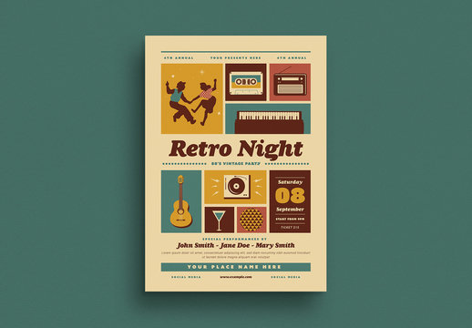 Retro Night Flyer Layout
