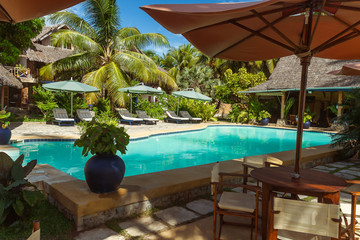 Swimming pool of a tropical hotel