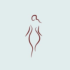 Obraz na płótnie Canvas woman shape icon line illustration