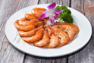 shrimps on a plate