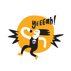 Vector illustration of rock singer with a microphone.