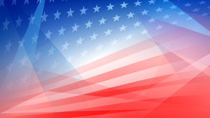 Independence day abstract background with elements of the american flag in red and blue colors