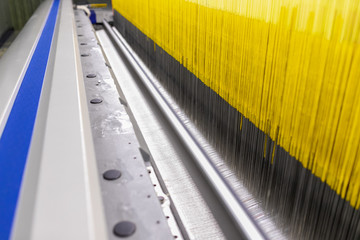 Carpet factory, carpet production, synthetic yarns for weaving looms