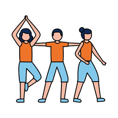 group women practicing exercises