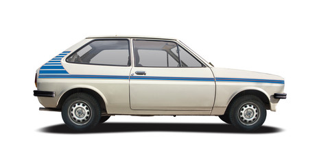 Classic German sport  hatchback car isolated on white