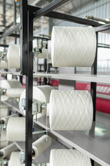 Carpet factory, carpet production, synthetic yarns for weaving looms