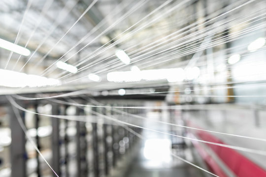 Carpet factory, carpet production, synthetic yarns for weaving looms