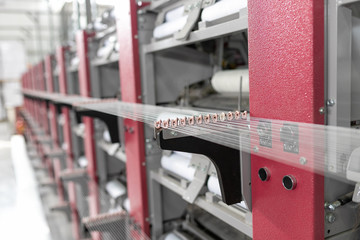 Carpet factory, carpet production, synthetic yarns for weaving looms