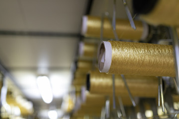 Carpet factory, carpet production, synthetic yarns for weaving looms