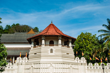 Temple of tooth seen from outside in Kandy in Sri Lanka