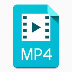 Material design MP4 file type icon. Graphical user interface element for applications, web sites & data services