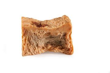 Brown handmade soap on the white background