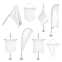 Pennants Flags Realistic Set 