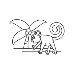 monkey animal with palm tree