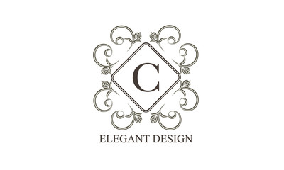 Vintage monogram with the letter. An elegant logo for a store, office, restaurant, boutique, hotels. Vector illustration