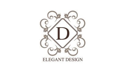 Vintage monogram with the letter. An elegant logo for a store, office, restaurant, boutique, hotels. Vector illustration