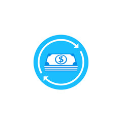 cash flow, money return vector icon