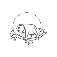 sloth animal isolated icon