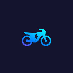 Electric bike, motorcycle vector icon, modern clean transport