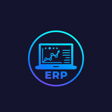 ERP system software, vector