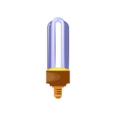 Compact fluorescent lamp flat icon. Energy saving, low energy bulb, electric light. Light bulbs concept. Vector illustration can be used for topics like innovation, electricity, energy