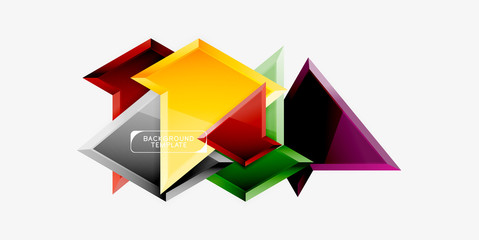 Bright colorful triangular poly 3d composition,abstract geometric background, minimal design, polygonal futuristic poster