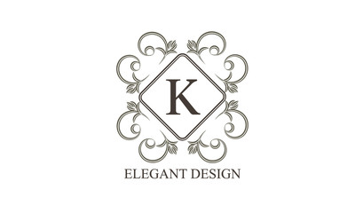 Vintage monogram with the letter. An elegant logo for a store, office, restaurant, boutique, hotels. Vector illustration
