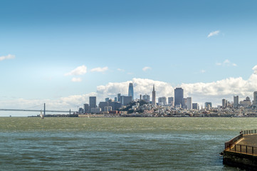 Obraz premium San Francisco view leaving Alcatraz