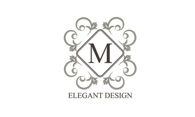Vintage monogram with the letter. An elegant logo for a store, office, restaurant, boutique, hotels. Vector illustration