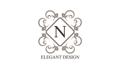 Vintage monogram with the letter. An elegant logo for a store, office, restaurant, boutique, hotels. Vector illustration